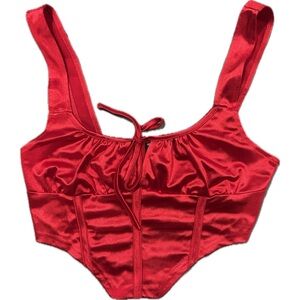 red corset top